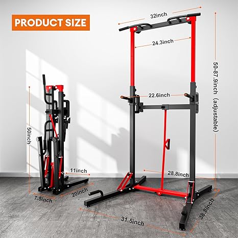 ONETWOFIT Foldable Power Tower Pull Up Bar Station